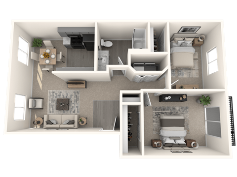 Aspire Oregon City Apartments in Oregon City, Oregon Two Bedroom Floor Plan